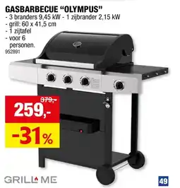 Hubo Grillme Olympus gasbarbecue aanbieding
