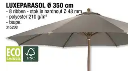 Hubo Garden Plus luxeparasol 3,5m taupe aanbieding