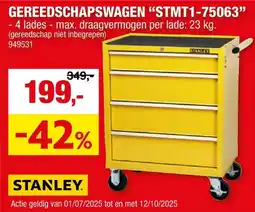 Hubo Stanley gereedschapswagen 75x53x78 cm aanbieding