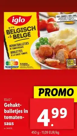 Lidl Gehakt- balletjes in tomaten- saus aanbieding