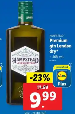 Lidl Premium gin London dry aanbieding
