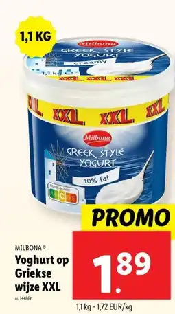 Lidl Yoghurt op Griekse wijze XXL aanbieding