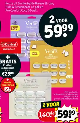 Kruidvat 2 x Venus Huid & Schaamhaar mesjes 12-pak + gratis Kruidvat cadeaukaart aanbieding
