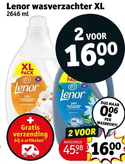 Kruidvat Lenor wasverzachter XL aanbieding