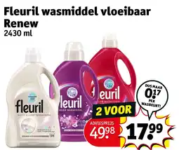 Kruidvat Fleuril wasmiddel vloeibaar Renew aanbieding
