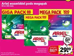 Kruidvat Ariel wasmiddel pods megapak aanbieding
