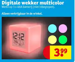 Kruidvat Digitale wekker multicolor aanbieding