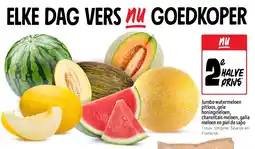 Jumbo Jumbo watermeloen pitloos, gele honingmeloen, charentais meloen, galia meloen en piel de sapo aanbieding