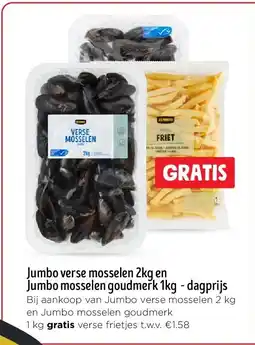 Jumbo Jumbo verse mosselen 2kg en Jumbo mosselen goudmerk 1kg - dagprijs aanbieding