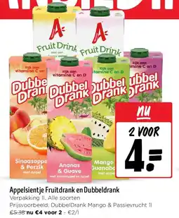 Jumbo Appelsientje Fruitdrank en Dubbeldrank aanbieding