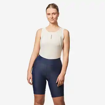 Decathlon Zomer fietsbroek zonder bretels voor dames Discover blauw aanbieding