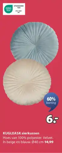 Jysk Kugleask sierkussen aanbieding