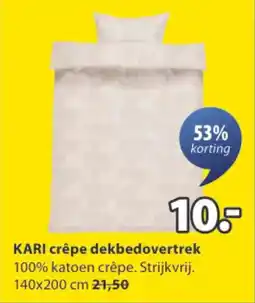 Jysk Kari crêpe dekbedovertrek aanbieding