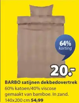 Jysk Barbo satijnen dekbedovertrek aanbieding