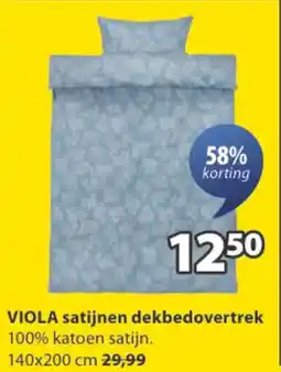 Jysk Viola satijnen dekbedovertrek aanbieding