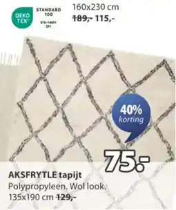 Jysk Aksfrytle tapijt aanbieding