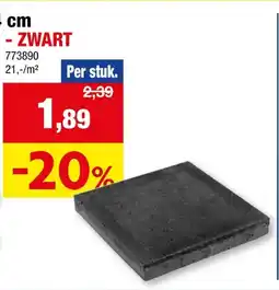 Hubo Terrastegel 30x30x4 cm 0,09m² beton zwart aanbieding