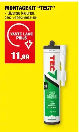 Hubo Tec7 montagekit 310ml wit aanbieding
