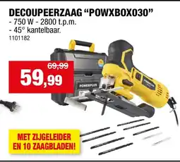 Hubo Powerplus POWXBOX030 decoupeerzaag 750W + 10 zaagbladen aanbieding