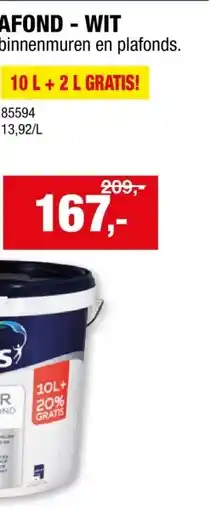 Hubo Levis primer muur & plafond 12l wit aanbieding