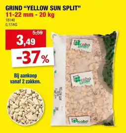 Hubo Yellow Sun grind 11-22 mm 20kg lichtgeel aanbieding