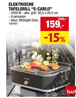 Hubo Barbecook E-Carlo tafelgrill elektrisch aanbieding
