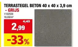 Hubo Terrastegel 40x40x3,9 cm ongecoat grijs aanbieding