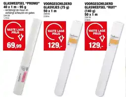 Hubo Excellence Glasweefsel voorgeschilderd 1x50 m ruit aanbieding