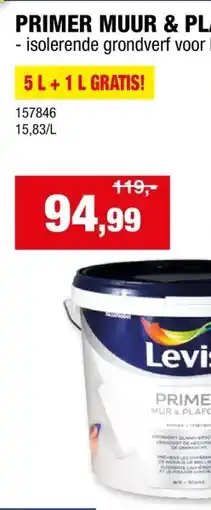 Hubo Levis primer muur & plafond 5+1 l wit aanbieding