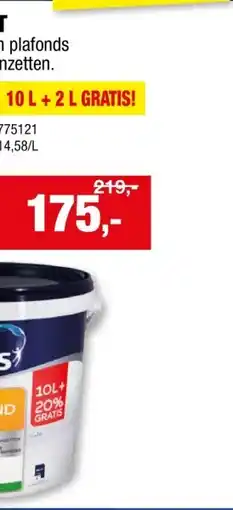 Hubo Levis plafondverf extra mat 12l wit aanbieding
