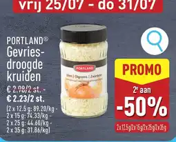 ALDI Portland gevriesdroogde kruiden aanbieding
