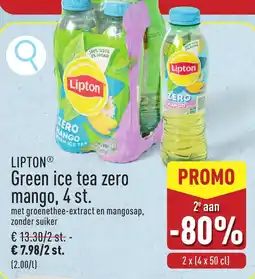 ALDI Lipton Green ice tea zero mango aanbieding