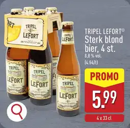 ALDI Tripel lefort sterk blond bier 8,8% vol. aanbieding