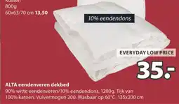 Jysk Alta eendenveren dekbed aanbieding