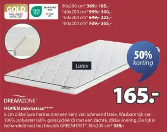 Jysk Hopen Dekmatras aanbieding