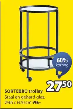 Jysk Sortebro Trolley aanbieding