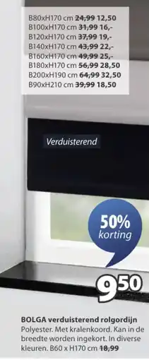 Jysk Bolga Verduisterend Rolgordijn aanbieding