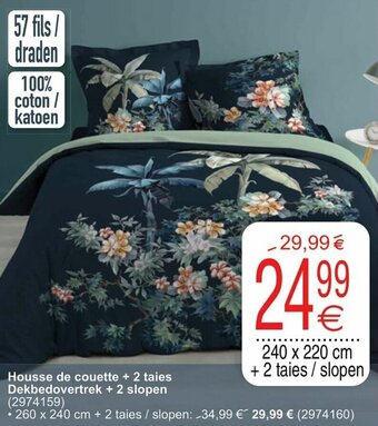Housse de couette + 2 taies Dekbedovertrek + 2 slopen