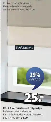 Jysk Rolla Verduisterend Rolgordijn aanbieding