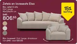 Leen Bakker Zetels en Loveseats Elsa aanbieding