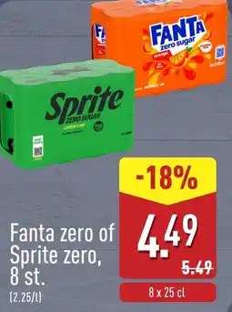 ALDI Fanta zero of Sprite zero, aanbieding
