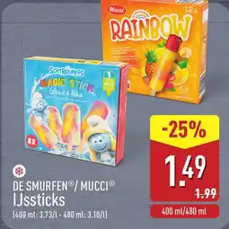 ALDI De smurfen /mucci ijssticks aanbieding