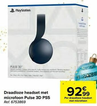 Carrefour Sony draadloze headset met microfoon pulse 3d ps5 aanbieding