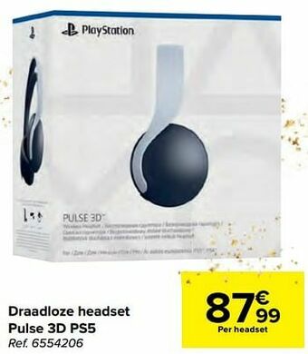 Carrefour Sony draadloze headset pulse 3d ps5 aanbieding