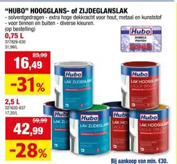 Hubo HUBO HOOGGLANS- of ZIJDEGLANSLAK 2,5L aanbieding