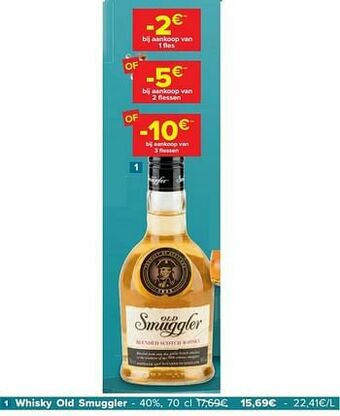 Carrefour Whisky old smuggler aanbieding