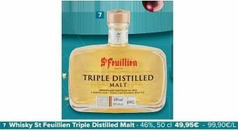 Carrefour Whisky st feuillien triple distilled malt aanbieding