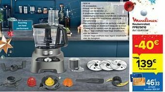 Carrefour Moulinex keukenrobot fp825e10 aanbieding