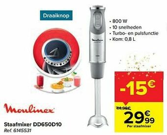 Carrefour Moulinex staafmixer dd650d10 aanbieding