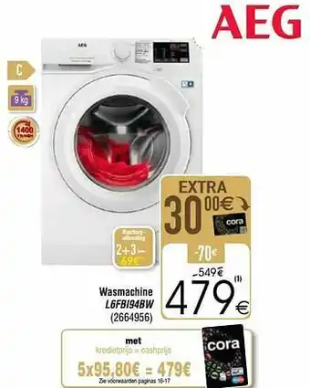 Cora Aeg wasmachine l6fbi94bw aanbieding